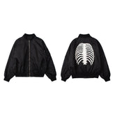 Oversize-Bomberjacke mit Skelett-Grafik